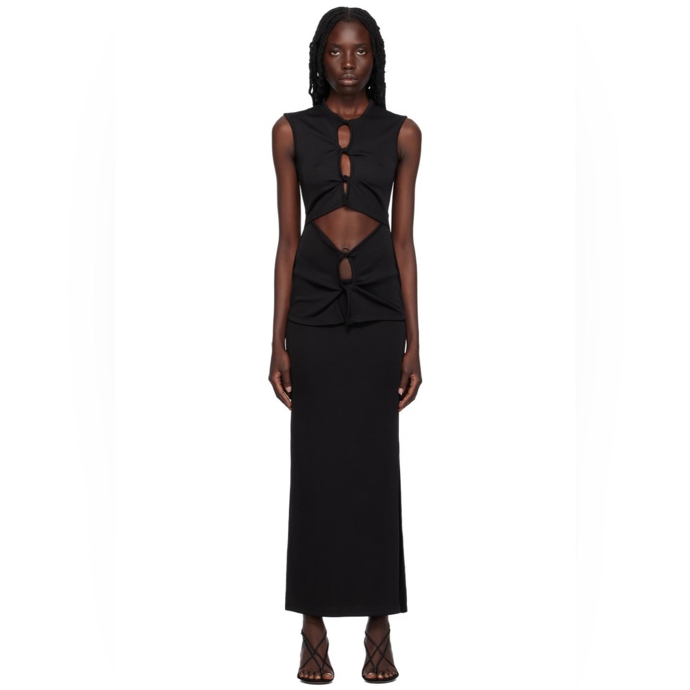 Christopher Esber Black Open Twist Maxi Dress